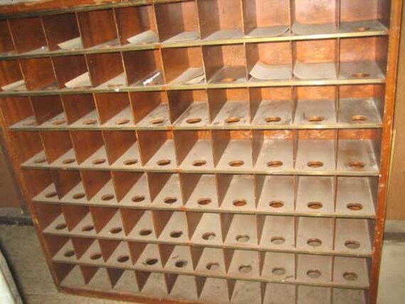 Vintage Post Office Postal Mail Room Sorter 80 Cubbies Cubby