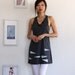 Racer Back Grey Tank Dress . Handmade tunic - Paper Airplanes - size Small