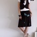 Black Friday Cyber Monday Etsy Sale - A-line Knee Length Brown Skirt . Jersey skirt - Butterfly's office affair - size S ( Last One )