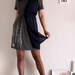 Women's dress . Grey handmade appliqué dress- Surrounded by big trees - size Medium( Last One)