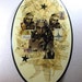 Josephine Baker - Original Mixed Media Collage, Pinup Girl, Black Art, Dancer, Oval Shaped Wood, Large