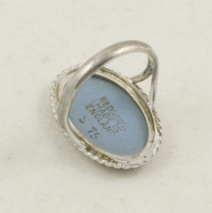 Vintage Wedgwood Wedgewood Cameo Ring Blue Jasper Sterling