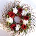 Red Roses Wreath - Silk Flower Wall Decoration - Red and White Summer Decor
