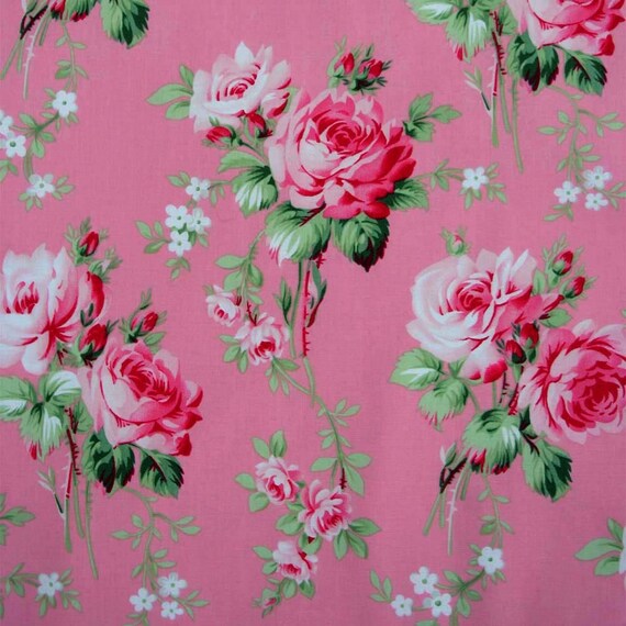 Fabric - Tanya Whelan - Grand Revival - Ava Rose - Rose Bouquet in Pink