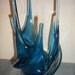 Vintage Large Viking Blue Glass Art Vase