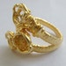 Amazing GOLD plated Ring base with three holes-1pc