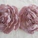 Cabbage Rose Flower Applique SALE 2pc toffee mauve pink Crinkle Victorian Hat Corsage