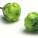 Glass Lampwork Beads - Lime Green Floral Headpin Pair - GHP-05
