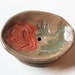 Stoneware Soap Dish Lace Salmon Rose Applique Shabby Chic