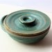 Cerulean Stoneware Shaving Mug with Lid