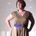 Vintage dress color blocked neutral party flowy extra large MUTED GOLD