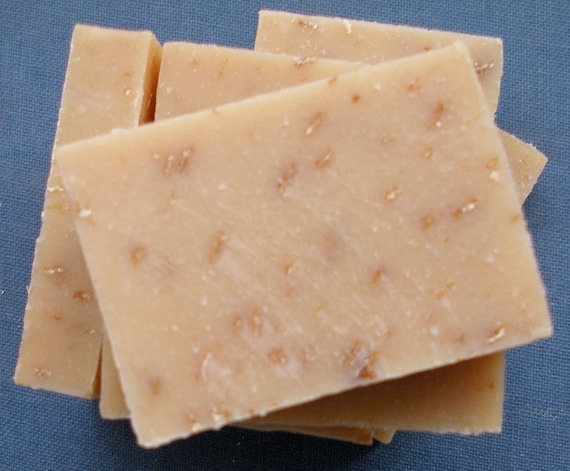Goat's Milk Soap, All Natural, Cold Process Vegetable Oil Soap, Oatmeal Pure, 4 bars