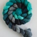 BFL Wool Top (Roving) - Handpainted Spinning or Felting Fiber, Aqua Moon
