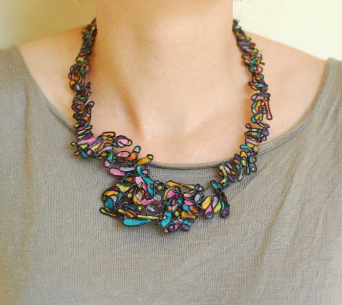 Picasso Sculptural Necklace Paper/Wire/Sealed..