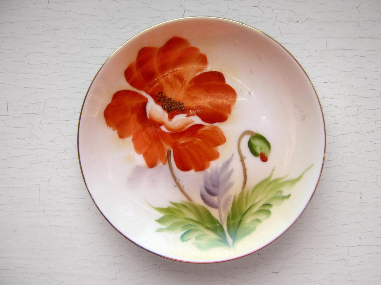 3 vintage 40 s poppy plates dish hand by backthennishvintage 3 vintage 40 s poppy plates dish hand by backthennishvintage