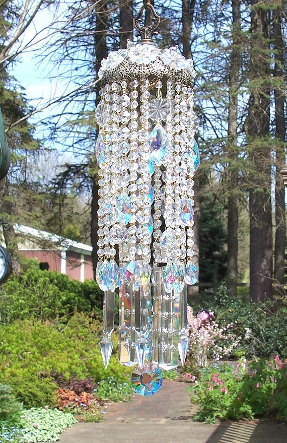 Items similar to Sun Goddess Antique Brass and Crystal Wind Chime