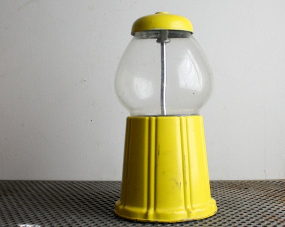 Vintage Neon Yellow Gumball Machine