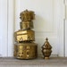 Four Vintage Brass Cricket Boxes and Incense Burner