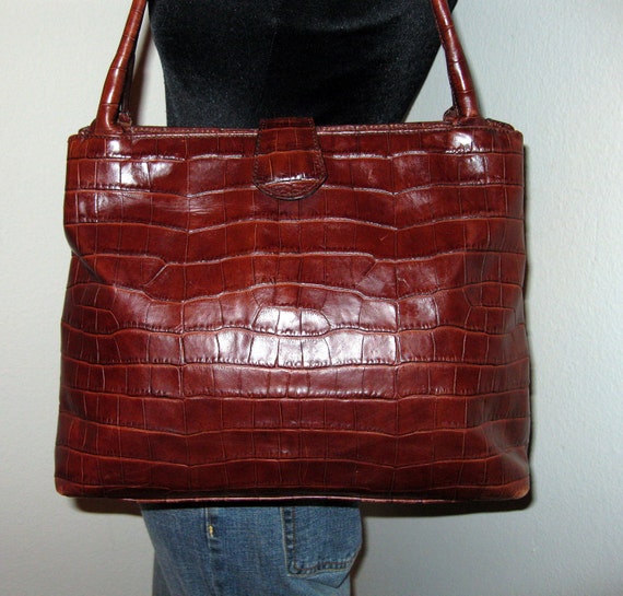 Talbots Italy genuine croc leather satchel purse in by BagsBabylon