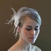 Cage-Cap Flapper Style Birdcage Veil with Satin Flower