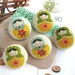 Fabric Buttons, Small Cream Yellow Blue Matryoshka Russian Doll Fabric Covered Buttons, Matryoshka Russian Doll Magnets, 1.1 Inches 5's