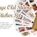 Scrap Book Stickers - Colorful Vintage Style Drawings Movie Icon Country Postal Airmail Stamp Scrapbook Stickers 13's