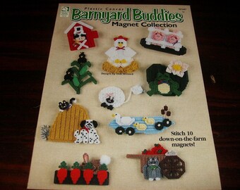 Plastic Canvas Magnets Barnyard Buddies in Plastic Canvas House of White Birches 181047 Plastic Canvas Pattern Leaflet
