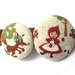 Red Riding Hood Headband - Handmade Fabric Covered Buttons- What Big Eyes You Have