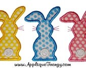 Items similar to Backview Bunny TRIO machine embroidery applique design ...