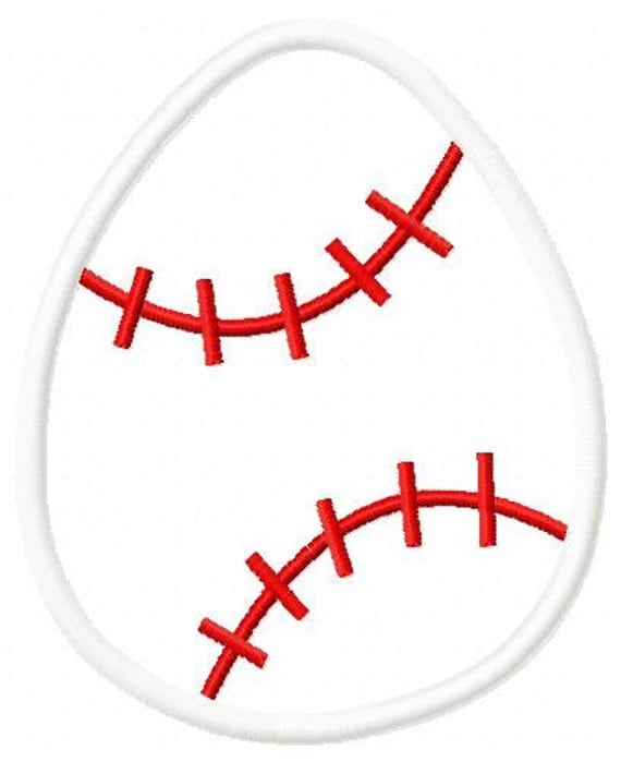 Items similar to Baseball Easter Egg machine embroidery applique design