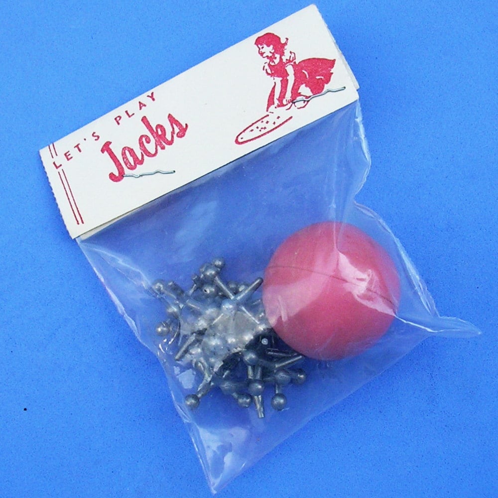 Vintage Metal Jacks And Ball In Original Package