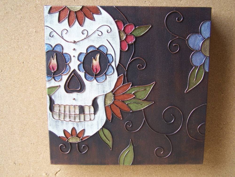 TATTOO INSPIRED SUGAR SKULL CANVAS ART