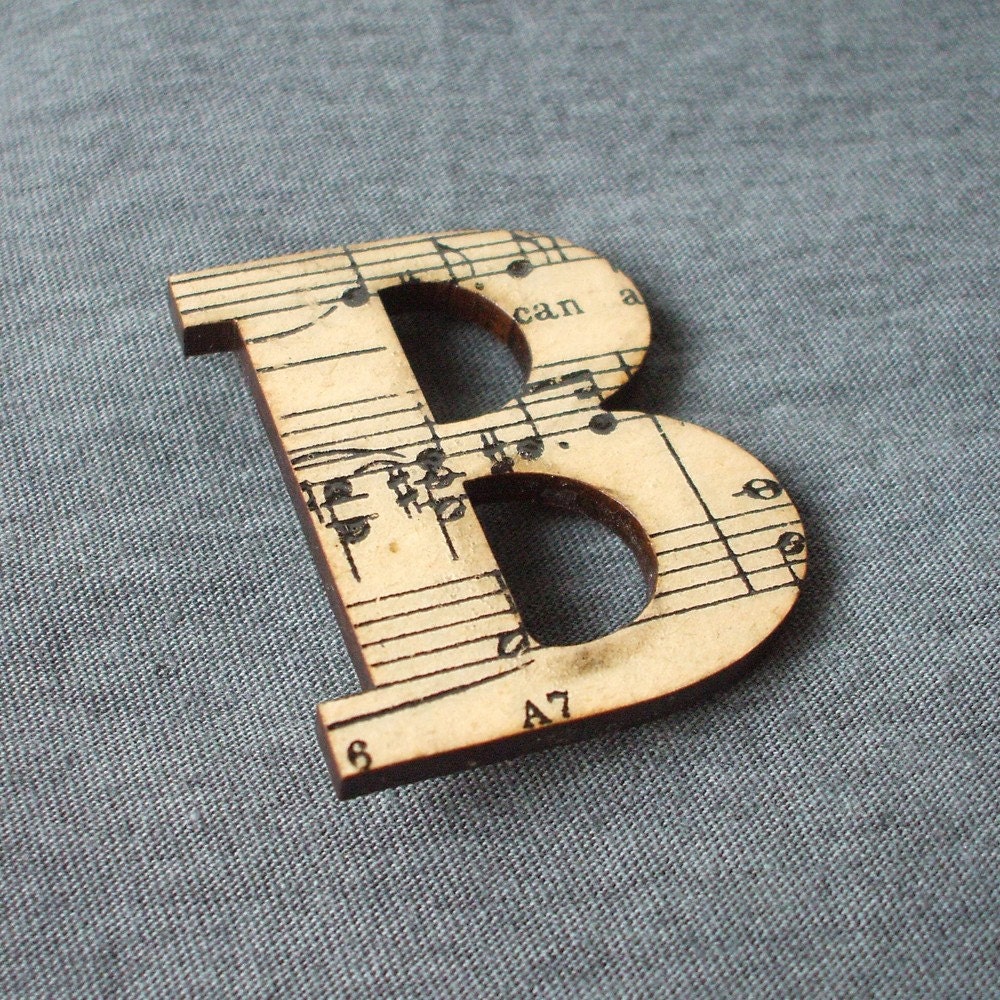 Vintage Music Paper B Brooch By Houseofismay On Etsy