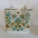 RESERVED Vintage handbag or tote turquoise embellished rhinestone kit or craft canvas and vinyl