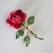 Vintage Sandor Co. pin or brooch rose red enamel with rhinestone