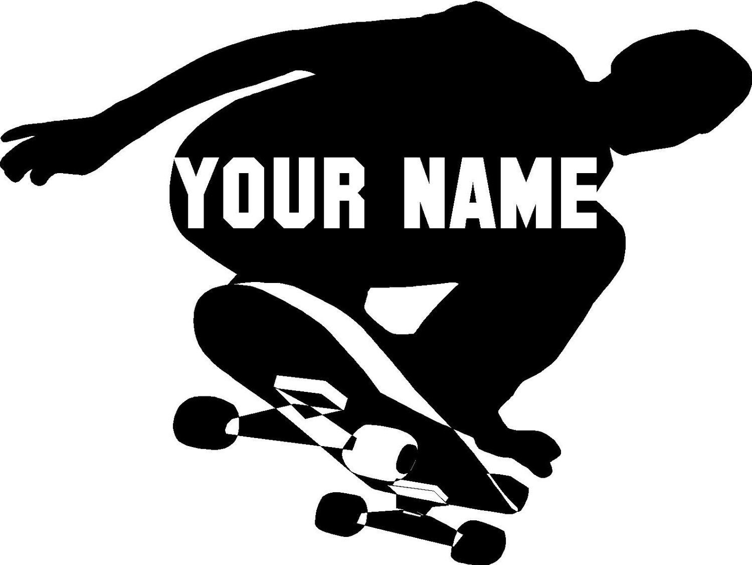 Skateboard Personalized Custom Sports Wall Vinyl Letter Decal