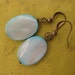 Cornflower Blue Shell Oval Earrings