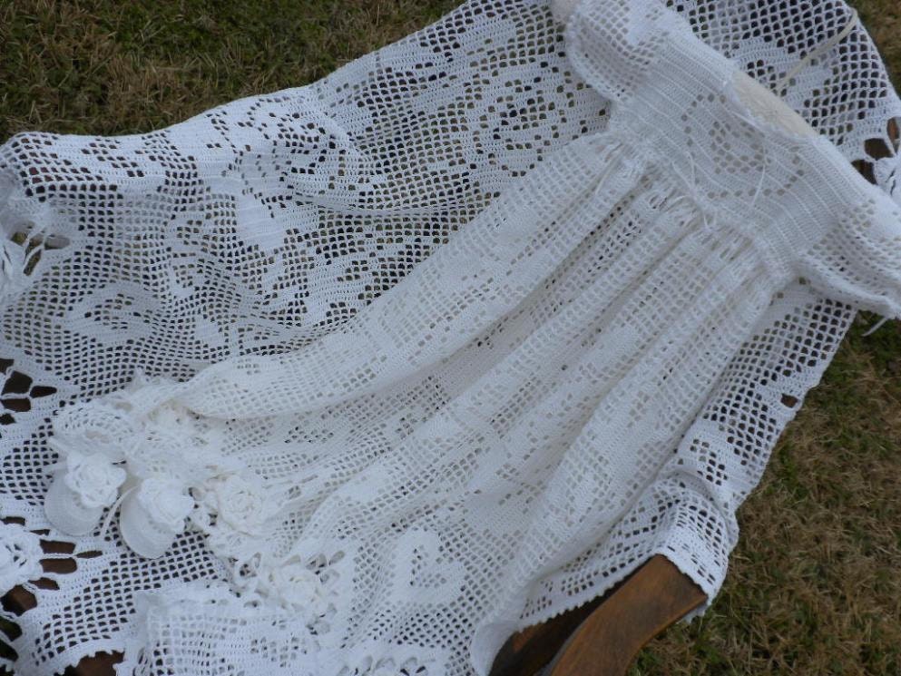 pattern knitting dress by Gown Christening Crocheted everythingswhite Dress Christening