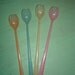 Vintage Set of 4 Tupperware Serving Spoons Forks Sporks White Blue Peach Pink