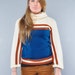 Vintage Bell-Sleeve Turtleneck Sweater - Striped and Ribbed - S M