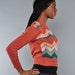 Vintage / Fitted Zig Zag Sweater / 70's / Open Weave / S M
