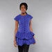 Vintage 80's Mini Dress // Double Ruffle Peplum Skirt // Drop Waist Dress // XS S
