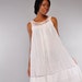 Vintage Gauze Hippie Tent Dress / Tiered Ruffle Skirt / Floral Crochet Neckline / M L