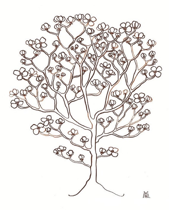 Dogwood tree No. 7 original ink drawing