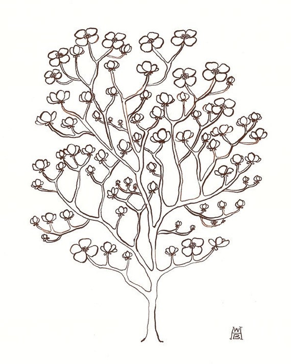 Dogwood Tree No. 8 original ink drawing