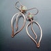 Leaf Earrings Long Copper Earrings Wire Wrap Leaves Green Aventurine spring fashion botanical jewelry