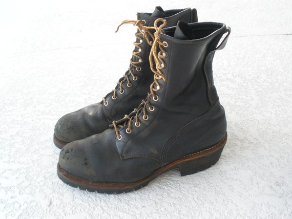 Vintage RED WING logger boots motorcycle boots by vintageagogirl