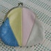 Vintage LEATHER Small Coin CHANGE PURSE Pastel Colors Pink Blue
