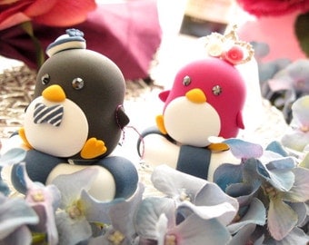 penguins bride and groom Wedding Cake Topper