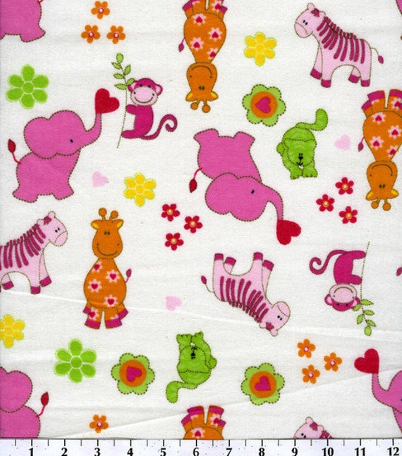 Jungle Baby Flannel Fabric By The Yard FBTY by CutiePieCraftSupply